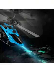 Avión de control remoto eléctrico para niños con lanzador, juguete volador con alas flexibles y fácil manejo - Azul - Ver 2