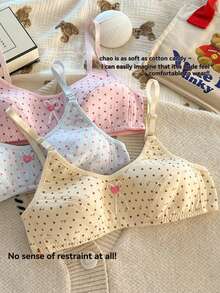 4pcs Girls' Camisole Bras, Seamless Wireless Bralette For Teens, Adolescent Chest Support, Breathable Sports Bra