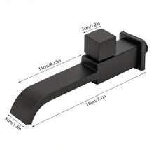 YUNRUX G1/2 Wall Mounted Faucets, Modern Brass Bathroom Faucet, Wall Mounted Single Hole Cold Water Tap For Kitchen, Bathroom, Sink, Basin, Matte Black