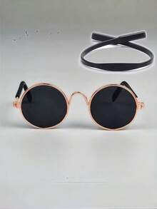 Pet Mini Stylish Sunglasses + Anti-Slip Strap Set, Pet Fashion Accessory, Multi-Color Pet Glasses Suitable For Small/Medium Cats & Dogs, Holiday & Birthday Costume, Photo Prop - Multicolor - View 17