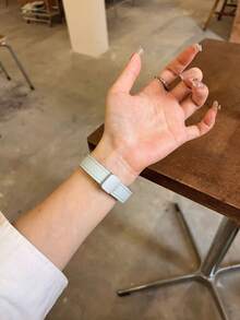 1 Stück einfaches & modisches Litschikorn PU Leder Haze Blau einfarbiges Lederarmband mit Magnetverschluss, passend für Uhren S10/Ultra/9/8/7/6/5/4/3/2/1, geeignet für Größen 49mm/46mm/45mm/44mm/42mm/41mm/40mm/38mm