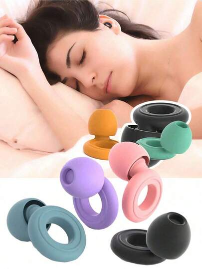 Tappi per le orecchie con cancellazione del rumore e custodia, tappi per le orecchie in silicone riutilizzabili per dormire, nuotare, estremamente morbidi, protezione acustica riutilizzabile per dormire, nuotare, adatti per concerti, nuoto, tiro, russare, aerei, musicisti, viaggi in moto, vacanze