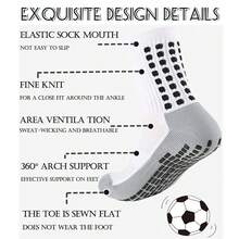 KMOLY 1 Set Soccer Grip Socks,Shin Guard Sleeves For Football Basketball For Men And Women Black/White One Size - màu đen - Xem 3