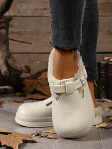 Hatastic 女士套脚木屐，新款冬季EVA塑料轻便厚底时尚室内毛绒拖鞋圣诞礼物