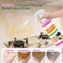 H4Cacle Kitchen Oil-Stained Agent Heavy-Duty Oil Cleaning Spray Ideal For Kitchen Range Hood, Smoke Machine, Stove Cleaning, Lemon Scented Degreaser, Grease Removal Spray - H493 - View 3