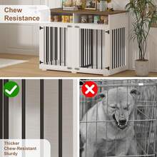Furniture Dog Crate For 2 Dogs, 41 Inch Dog Kennel Furniture With Removable Divider And Shelf Storage, Wooden Dog Crate For Small/Medium Dogs, White/ Brown/ Gray - 白色 - 查看 5