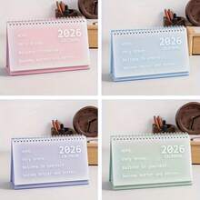 1pc Pastel Desk Calendar With Motivational Phrases, Monthly Planner, Elegant Desktop Organizer For Home & Office - Compatible With 2025-2026 Planners, Durable Spiral Binding - Multicolor - View 9