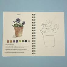 Cuadernos de acuarela, cuadernos de trabajo de acuarela de flores amigables para principiantes, suministros de arte y pintura, libro de acuarela para adultos - ¡No incluye pintura de acuarela!