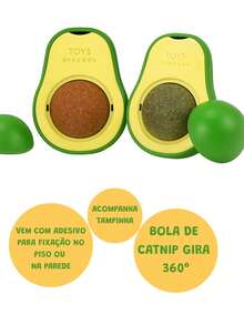 Interactive Avocado Cat Toy With Catnip Ball - 綠色 - 查看 2