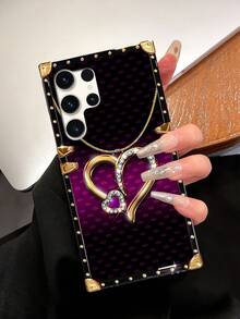 1 个心形图案矩形手机壳，适用于三星 Galaxy S24+/S24 Ultra 5G/S24FE/A55 5G/Note20 Ultra/Note10+/Redmi Note 13 Pro 5G/OPPO A38/Realme C63，多层防震、防摔防滑保护，深受女性喜爱的全新设计，创意缓冲保护套，适合送给爱人、朋友、家人、自己、生日、女朋友、男朋友、祖父母、情侣、宠物爱好者、周年纪念、毕业 - 彩色 - 查看 5