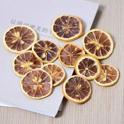 Conjunto de 10/20 fatias de limão amarelo, adequadas para decorar velas, sabonetes artesanais, artesanato com fragrâncias DIY e decoração de pratos para feriados e eventos.