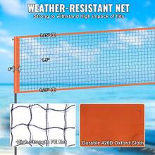 4-Way Volleyball Net, Adjustable Height Badminton Net Set For Backyard Beach Lawn, Outdoor Portable Volleyball Net With Carrying Bag, 4 Square Quick Assemble Game Set For Kids And Adults - Orange - View 4