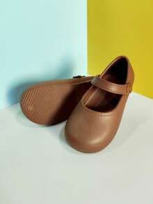 1 par de zapatos planos casuales de unicolor para niñas, cómodos y antideslizantes, ligeros y adecuados para uso en exteriores, para otoño/invierno