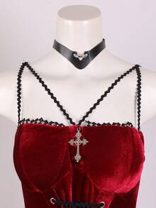 Vintage Collar Choker Punk Gothic Leather Choker Necklace For Unisex Cosplay Costume Accessories Gift