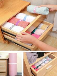 Random Colors Elastic Bundling Straps With Snap Buttons - Reusable Hold Organizers For Taming Messy Clothes, Towels & Small Items, Perfect For Travel, Home Closet, Laundry & Suitcase Organization, Adjustable Clothing Storage Strap With Button, Travel Luggage Space Saver, Drawer & Closet Organizer