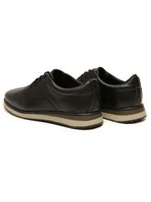 Men's Casual Oxford Dress Shoe Modern Derby Style With Laces Comfortable Sole Versatile Current - 黑色 - 查看 6