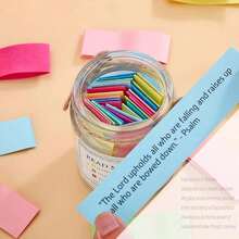 一套带盖圣经经文罐，英文/西班牙文圣经经文，女士信仰玻璃/塑料经文罐，男士宗教礼物，罐装圣经经文，毕业礼物，祷告罐，耶稣装饰，用于阅读的圣经经文罐，圣经装饰，圣经用品，圣经经文卡片，经文，女士祷告罐礼物 - 彩色 - 查看 8