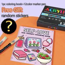 Livro de Colorir de Pintura Terapêutica para Iniciantes, Desenho Antiestrés, Design Simples e Grande Relaxante, Personagens Fofos para Aliviar a Pressão, Espesso e Opaco, Volta às Aulas, Presente de Formatura, Padrão Requintado e Linhas Claras, Livro de Imagens, Materiais Escolares (Favor Encomendar Bloco de Pintura e Livro de Colorir Separadamente), Desenho e Pintura, Halloween, Natal