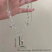 Small Crowd Sweet Cool Style Synthetic Star Tassel Collarbone Chain Cute Versatile Girl Fashionable Personality Design High-End Necklace - Bạc - Xem 7