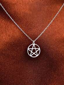 suteyi 14K Gold Pagan Pentagram Necklace, Stainless Steel Pentagram Necklace, Witchcraft Jewelry - Multicolor - View 11