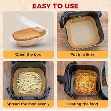 100pcs/ 200pcs Paper Air Fryer Liners, Non-Stick Baking Paper, Compatible With Most Air Fryers Air Fryer Kitchen Air Fryer Liners Air Fryer Paper Airfryer Air Frier - 本色 - 查看 10