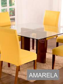 6-Piece Chair Cover Kit In Gel Mesh - Yellow - View 3