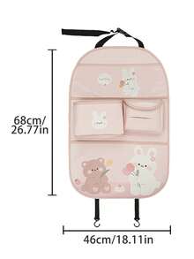 1 geantă de depozitare pentru spătarul scaunului auto, husă organizatoare auto suspendată cu design de ursuleț Tulip Rabbit - Spatar de depozitare - Vizualizare 2
