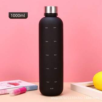 1pc 1000ml/34OZ Liter Water Bottle Motivational Sport Water Bottle With Lid Durable And Sturdy Portable Leakproof Bottles Drinking Outdoor Travel Gym Fitness Jugs For Kitchen Cups Faster Gifts, Suitable For School, Camping And Hiking