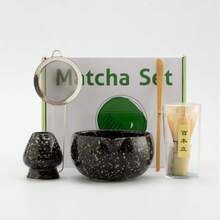 5pcs Matcha Set With , Middle Eastern Style Matcha Beginning Set Includes Match Bowl (With Spout), Matcha Whisk And Whisk Holder, Scoop, Sifter, Perfect Matcha Kit For Matcha Tea Ceremony, Gifts For Birthday And Holiday