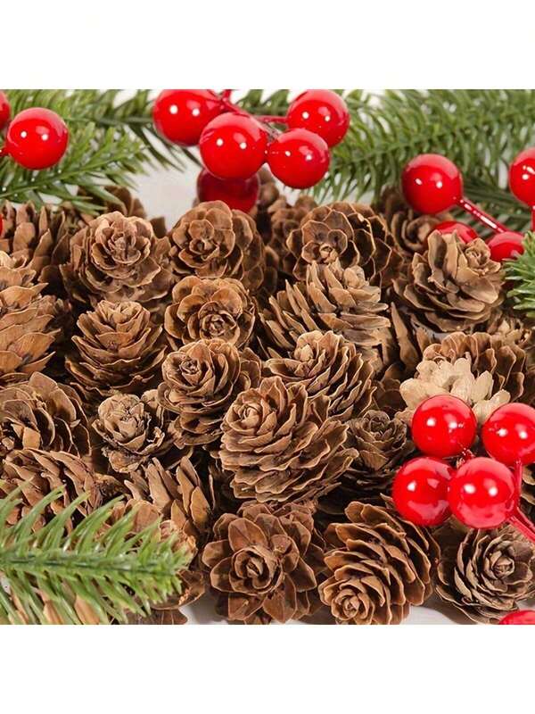 20/50/100/3000PCS 0.98inch Natural Mini Pine Cones Bulk, Rustic Pine Cone Ornaments Vase Fillers Christmas Small Tiny Pinecones For Crafts,Pine Cones Decorations For Christmas Tree For Home Office Room ,Wedding Decoration, Holiday Decorations, Table Decorations Farmhouse Christmas Centerpiece Table Decoration For KitchenTable Decor