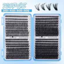 648/666/720pcs D Curl Clusters Lashes High Capacity Fake Eyelashes Book For Beginner Friendly, Thick Fluffy Diy Segmented Lashes Extensions Enlarge Eyes False Lash, Lightweigh, Reusable, Large Capacity Individual Eyelashes, Soft And Natural Look Mix Lash For 3d Effect Eyes Makeup Beauty, Diy At Home, Portable For Travel, East To Use For Daily Commuting, Night Party, Wedding Bridal Makeup - D - View 15