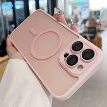 磁性奢华哑光半透明装甲防震外壳适用于 17 Pro Max 17 Air 16 16e 15 14 Plus 12 13 11 Pro Max 无线充电保护套 - 粉色 - 查看 8