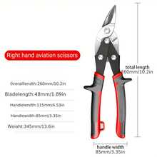 10" Heavy-Duty Aviation Snips – Multi-Directional Metal Sheet Cutter | Chrome Vanadium Steel Blades & Ergonomic Grip | Industrial-Grade Right/Straight Cut Scissors (2025 Upgraded) - Red - View 10