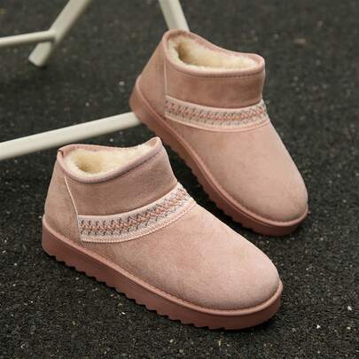 Women Ankle Boot Slippers Warm Fuzzy Comfortable Platform B…