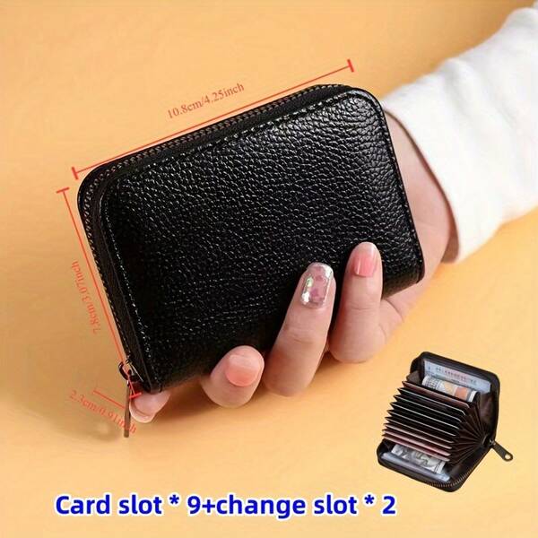 RFID Blocking Card Holder, 11 Slots: Large Capacity, Ultra-Thin Design, Suitable For Men's Wallets And Credit Cards