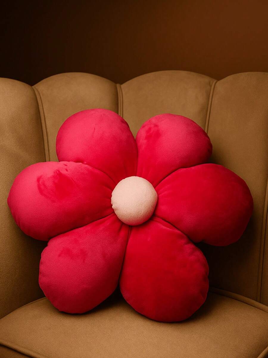 Daisy Plush Flower Cushion Sofa Decoration Living Room Baby Bedroom - Rosa Fucsia - Ver 1
