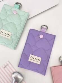 1 Stück gesteppte Liebes-Kartentasche, Damen Kleine/Große Kapazität Kartentasche, Studenten Kartenhalter Geldbörse, Bankkarten Tasche für Frauen, Mini Geldbörse, Münzbörse, Geldtasche, Y2K