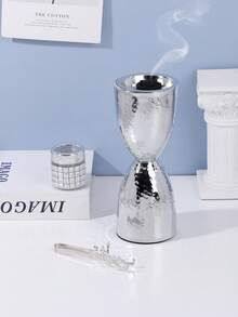 1 pieza/1 set Quemador de incienso de hierro hueco exquisito con tapa, quemador de aromas, adorno decorativo. Es adecuado para la decoración del hogar, dormitorios, salas de estar (como decoración central), oficinas, lugares de yoga y fiestas, creando una atmósfera elegante.