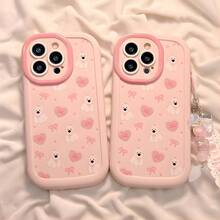 A Cute Dog,Pink Bow Phone Case Which Can Be Matched With A Same-Style Mobile Phone Charm Phone Case Compatible With IPhone17/17 AIR/17 PROMAX/17 PRO/16/7/8/11/12/13/14/15/X/XR/Xs/Plus/Pro/Pro Max/SE2/16E - Pink - View 7