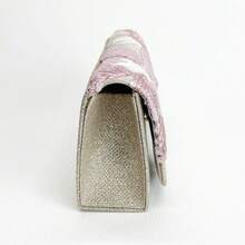 Bolso de embrague con purpurina, diseño en V, cadena de metal con purpurina y lentejuelas, bolso de fiesta de noche para bodas, cenas y uso casual, bolso de mano para mujer, regalo del Día de San Valentín