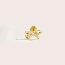 1 件优雅不锈钢钻石蝴蝶结耳钉，适合女士日常佩戴 - 蝴蝶結 - 查看 7