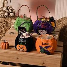 Halloween Pumpkin Treat Bags - Reusable Candy Collection For Trick Or Treat, Party Favors & Themed Decor