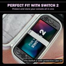 IINE حقيبة حمل لجهاز 2، إمكانية الوصول السريع إلى بطاقات الألعاب، مصنوعة من مادة EVA، تصميم كامل للحماية والصدمات، باللونين الوردي والأسود