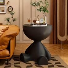 Senmeo 1 Piece 2-In-1 Modern Creative Bear-Shaped Storage Cabinet Bedside Table, Creative Bedside Table, Home Sofa Side Rack, Bedroom Balcony Mobile Mini Table, Small Apartment Coffee Table, Suitable For Storage In The Living Room And Bedroom. - màu đen - Xem 7