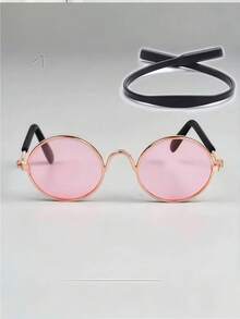 Pet Mini Stylish Sunglasses + Anti-Slip Strap Set, Pet Fashion Accessory, Multi-Color Pet Glasses Suitable For Small/Medium Cats & Dogs, Holiday & Birthday Costume, Photo Prop - Multicolor - View 19