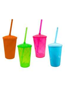 KIT 25 - TWISTER LISO 300ML COM TAMPA E CANUDO - PARA FESTA, PERSONALIZAÇÃO, ANIVERSÁRIO