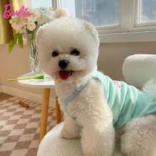 Mattel 1PC Barbie Officially Licensed Barbie Pet Vest Orange Blue Dog Vest Cute  Clothing Soft Pet Printed Puppy Vest (Small Medium For Dogs Cats)