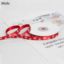 1 pezzo/3 pezzi/6 pezzi 1cm*500cm Nastro natalizio con decorazioni di alberi di Natale e fiocchi di neve per confezioni regalo di Natale