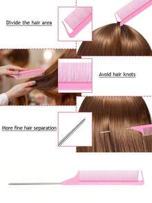 6/5/1pc Spray Bottle And Comb Set, 1 Spray Bottle+1 Pointed Tail Comb+1 Eyebrow Brush+1 Fluffy Comb+2 Hair Extractors, Combs For Boys And Girls, Dry And Wet Curly Hair Combs, Parting Brushes, Thick And Thin Hair Care Brushes, Makeup, Black Five Piece Set, Christmas Back To School Season Set