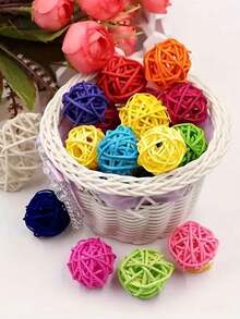 2/3/5pcs Rattan Ball Toys, 5cm Parrot Foot Grab & Chew Small Ball Toys, Rattan Parrot Toys - View 5